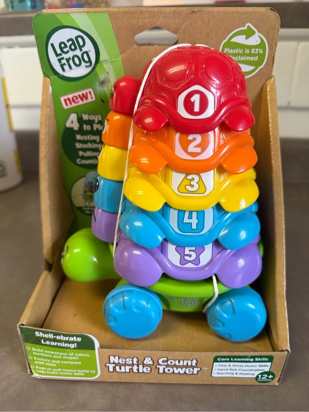 Leap Frog Nest & Count Turtle Tower - Rainbow Stacking Toy